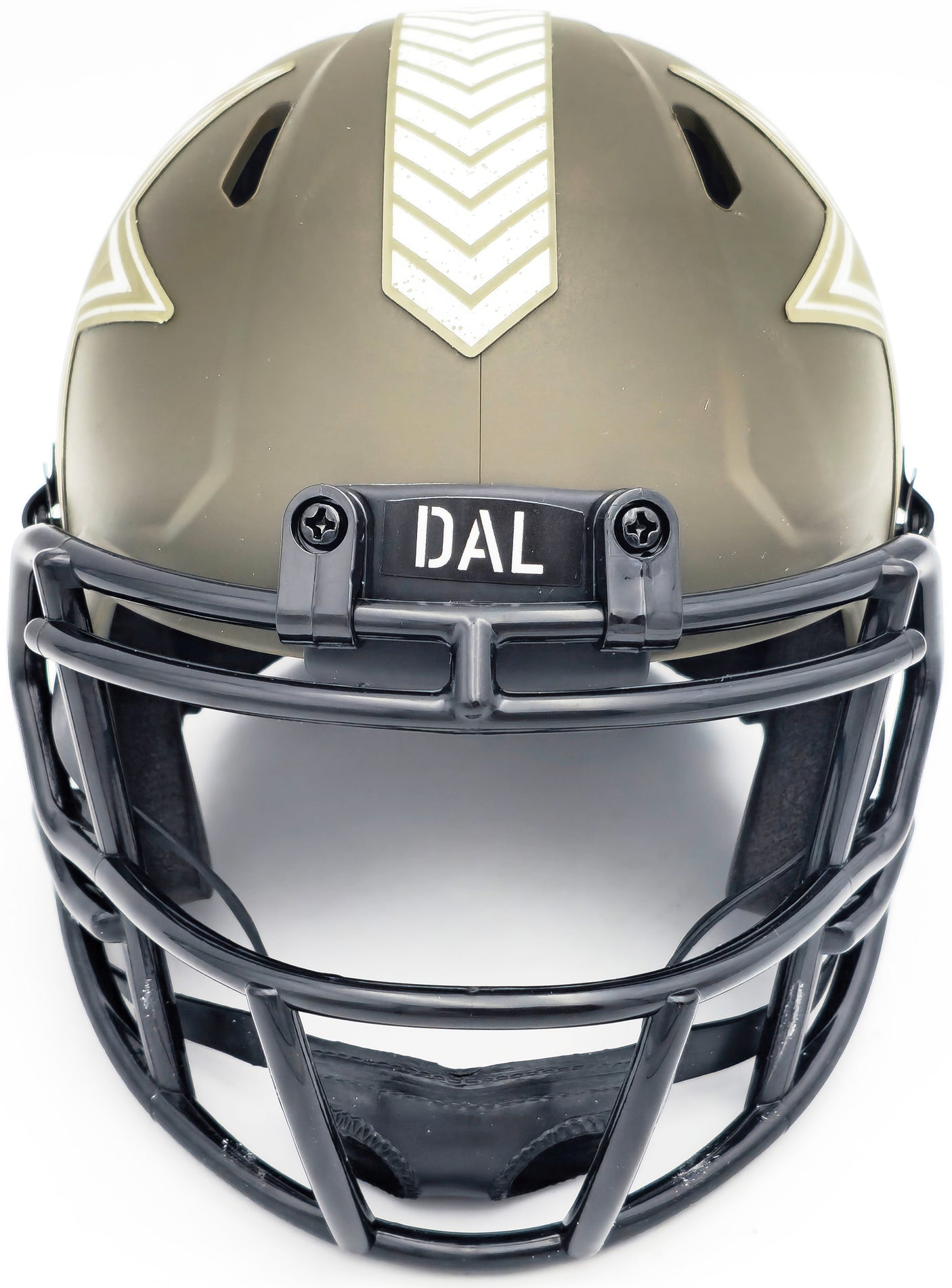 Dez Bryant Autographed Dallas Cowboys Army Green Salute to Service Speed Mini Helmet Beckett BAS Witness Stock #230223