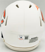 Richard Dent Autographed Chicago Bears Flat Matte White Speed Mini Helmet "HOF 11" Beckett BAS Witness Stock #230287