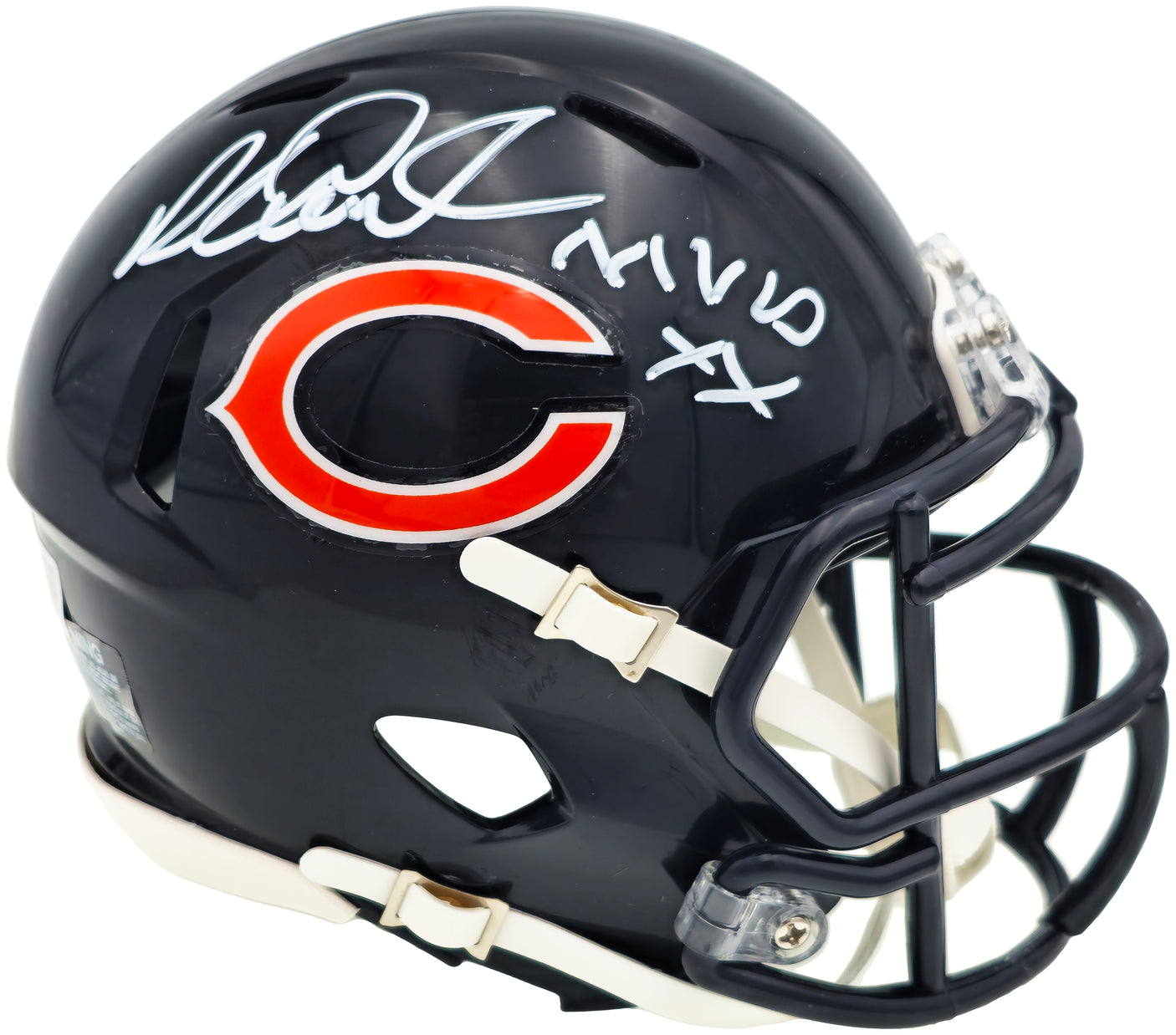 Richard Dent Autographed Chicago Bears Blue Speed Mini Helmet "MVP XX" Beckett BAS Witness Stock #230267