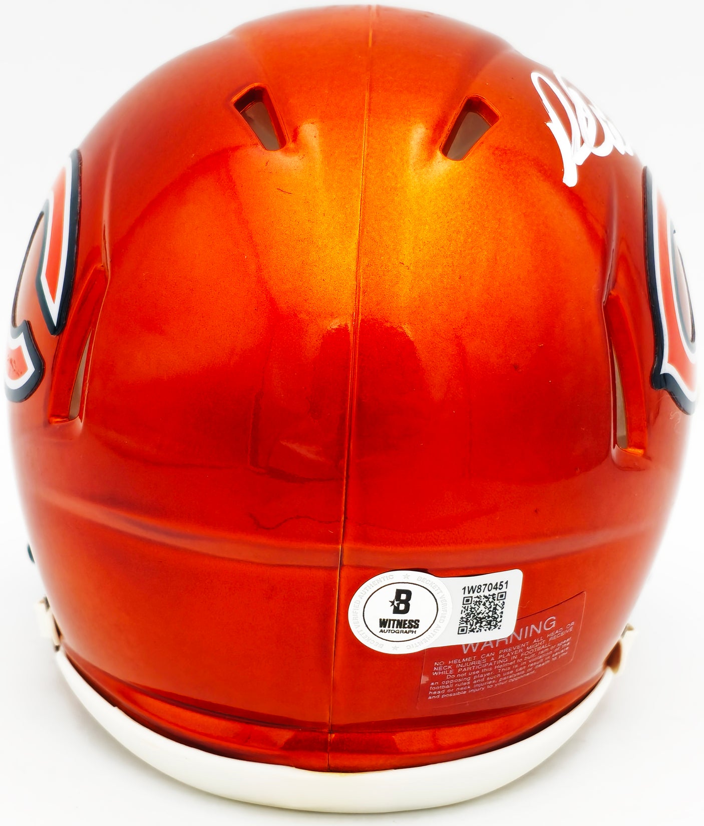 Richard Dent Autographed Chicago Bears Flash Orange Speed Mini Helmet "HOF 11" Beckett BAS Witness Stock #230262
