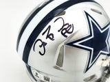 Dez Bryant Autographed Dallas Cowboys Silver Speed Mini Helmet Beckett BAS Witness Stock #230224