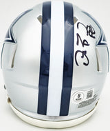Dez Bryant Autographed Dallas Cowboys Silver Speed Mini Helmet Beckett BAS Witness Stock #230224