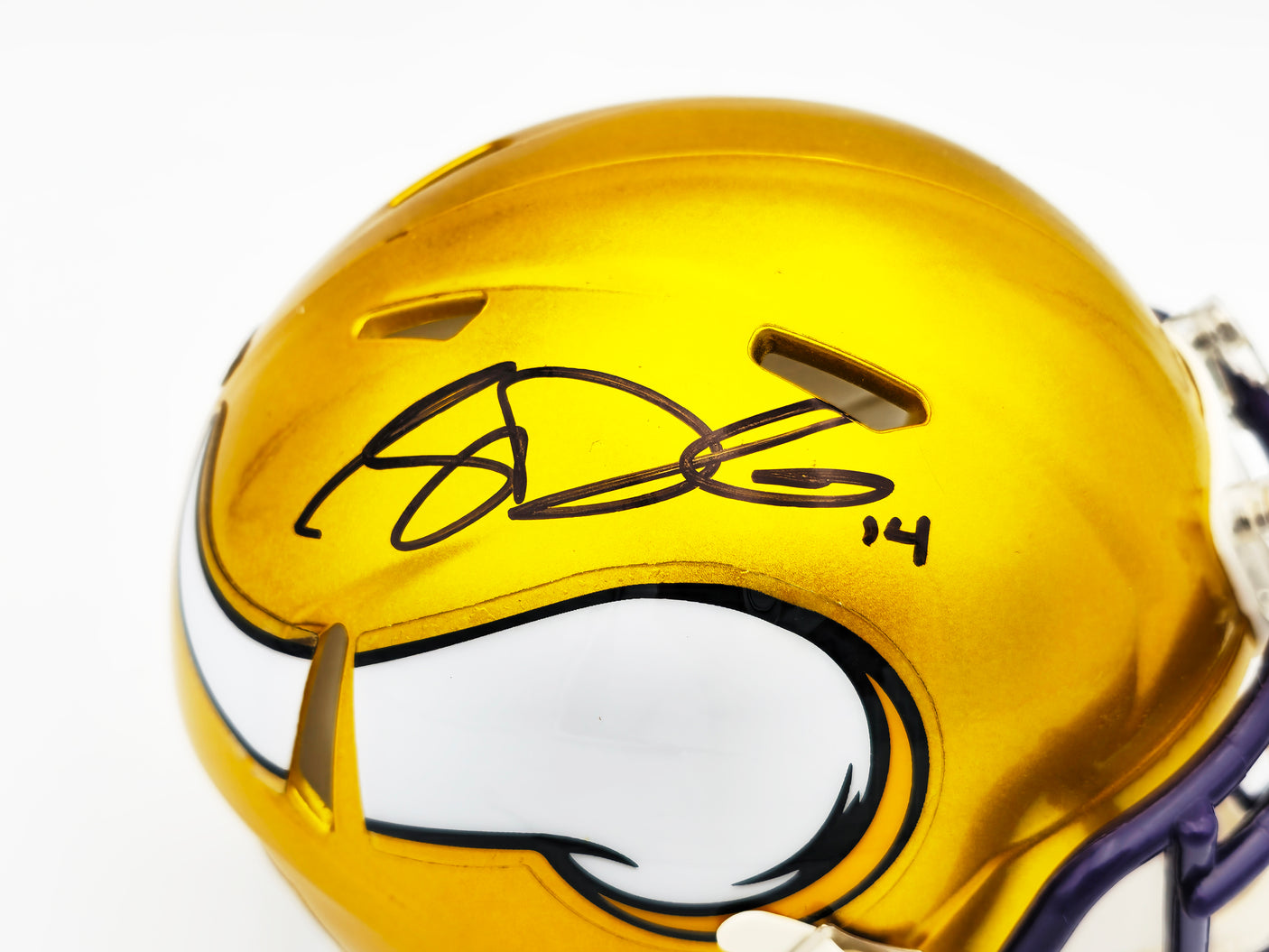 Sam Darnold Autographed Minnesota Vikings Flash Yellow Speed Mini Helmet Beckett BAS Witness Stock #230254