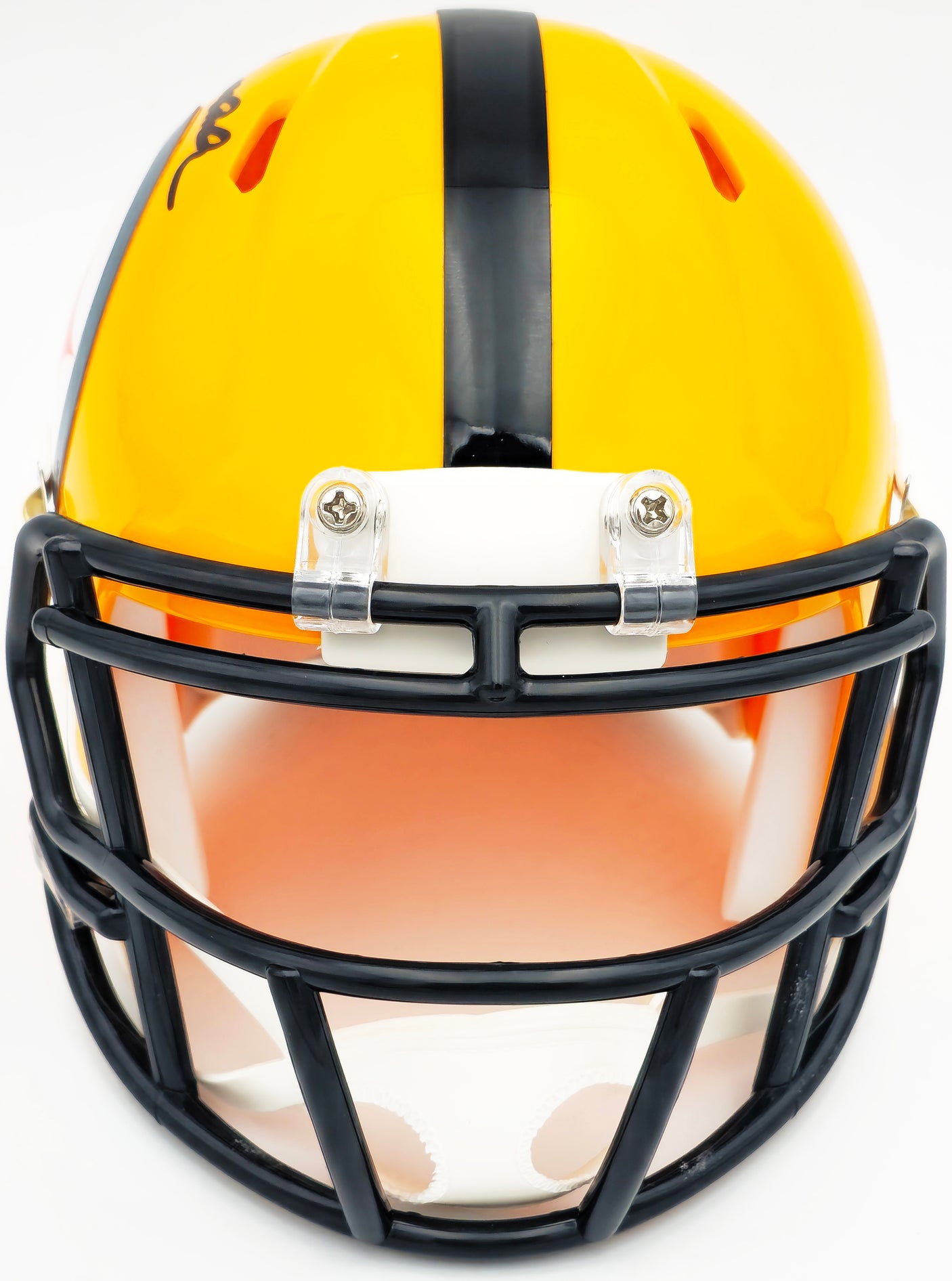 Terry Bradshaw Autographed Pittsburgh Steelers Yellow Speed Mini Helmet Beckett BAS Witness Stock #230229