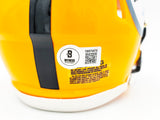 Terry Bradshaw Autographed Pittsburgh Steelers Yellow Speed Mini Helmet Beckett BAS Witness Stock #230229
