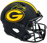 Josh Jacobs Autographed Green Bay Packers Eclipse Black Full Size Speed Replica Helmet Beckett BAS Witness Stock #230216