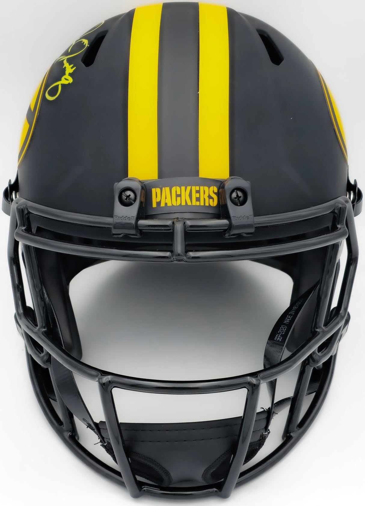 Josh Jacobs Autographed Green Bay Packers Eclipse Black Full Size Speed Replica Helmet Beckett BAS Witness Stock #230216