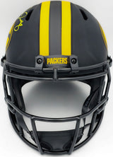Josh Jacobs Autographed Green Bay Packers Eclipse Black Full Size Speed Replica Helmet Beckett BAS Witness Stock #230216