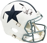 Dez Bryant Autographed Dallas Cowboys White Throwback Full Size Speed Replica Helmet Beckett BAS Witness Stock #230226