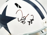 Dez Bryant Autographed Dallas Cowboys White Throwback Full Size Speed Replica Helmet Beckett BAS Witness Stock #230226