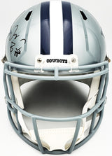 Dez Bryant Autographed Dallas Cowboys Silver Full Size Speed Replica Helmet Beckett BAS Witness Stock #230225