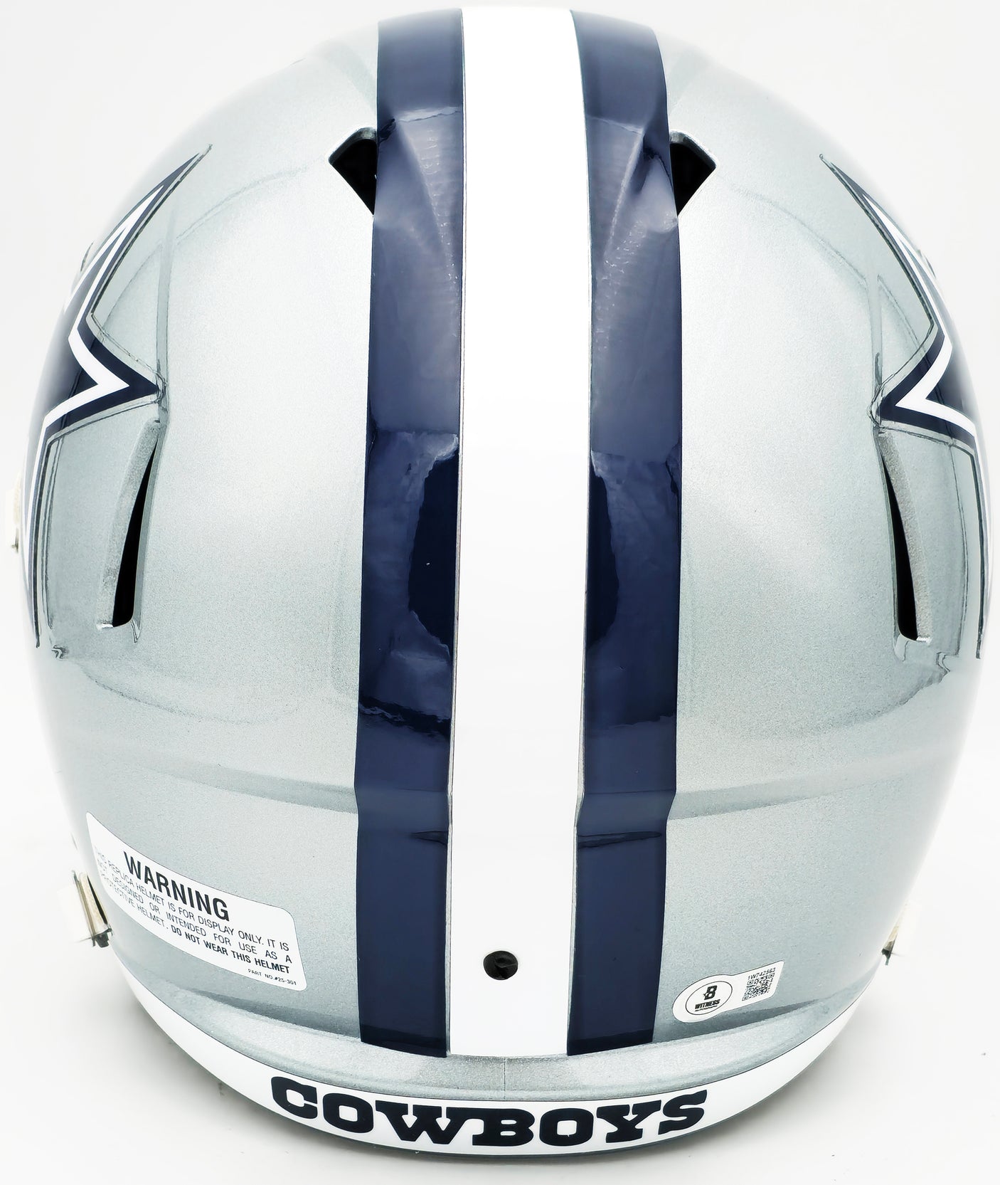 Dez Bryant Autographed Dallas Cowboys Silver Full Size Speed Replica Helmet Beckett BAS Witness Stock #230225