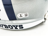 Dez Bryant Autographed Dallas Cowboys Silver Full Size Speed Replica Helmet Beckett BAS Witness Stock #230225