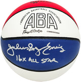 Julius "Dr. J" Erving Autographed Official ABA Logo Red, White & Blue Basketball New Jersey Nets "16x All Star" Beckett BAS Witness Stock #230290