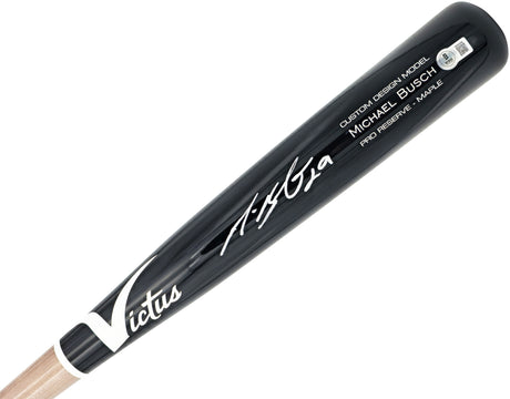 Michael Busch Autographed Black Victus Player Model Baseball Bat Chicago Cubs Beckett BAS Witness Stock #230272