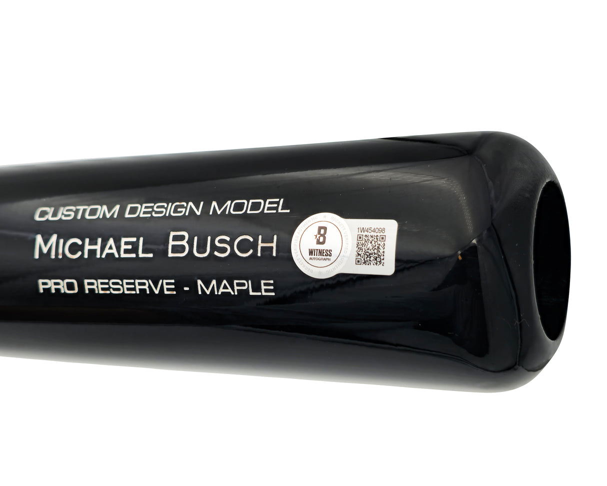 Michael Busch Autographed Black Victus Player Model Baseball Bat Chicago Cubs Beckett BAS Witness Stock #230272
