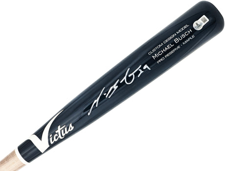 Michael Busch Autographed Navy Victus Player Model Baseball Bat Chicago Cubs Beckett BAS Witness Stock #230273