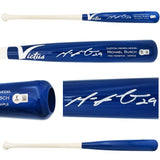 Michael Busch Autographed Blue Victus Player Model Baseball Bat Chicago Cubs Beckett BAS Witness Stock #230271