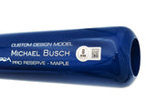 Michael Busch Autographed Blue Victus Player Model Baseball Bat Chicago Cubs "5 Straight Games With HR 2024" Beckett BAS Witness Stock #230274