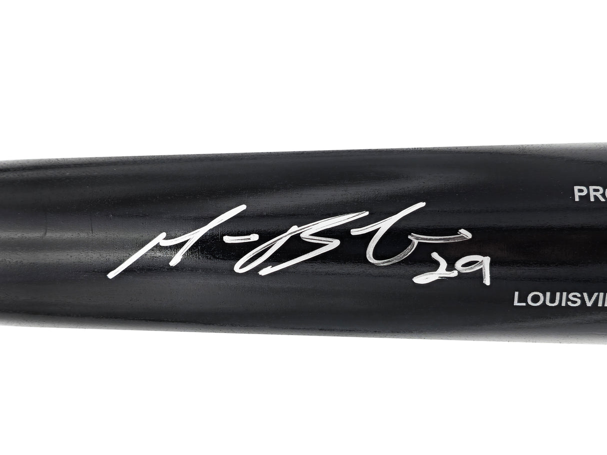 Michael Busch Autographed Black Louisville Slugger Pro Stock Baseball Bat Chicago Cubs Beckett BAS Witness Stock #230277
