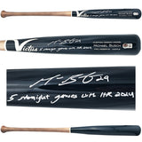 Michael Busch Autographed Navy Victus Player Model Baseball Bat Chicago Cubs "5 Straight Games With HR 2024" Beckett BAS Witness Stock #230276