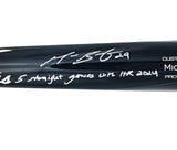 Michael Busch Autographed Navy Victus Player Model Baseball Bat Chicago Cubs "5 Straight Games With HR 2024" Beckett BAS Witness Stock #230276