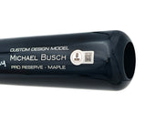 Michael Busch Autographed Navy Victus Player Model Baseball Bat Chicago Cubs "5 Straight Games With HR 2024" Beckett BAS Witness Stock #230276