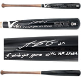 Michael Busch Autographed Black Victus Player Model Baseball Bat Chicago Cubs "5 Straight Games With HR 2024" Beckett BAS Witness Stock #230275