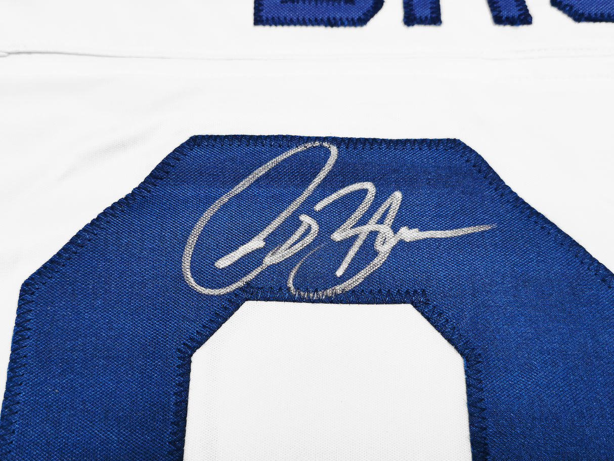 St. Louis Rams Isaac Bruce Autographed White Jersey "HOF 20" Beckett BAS Witness Stock #230163