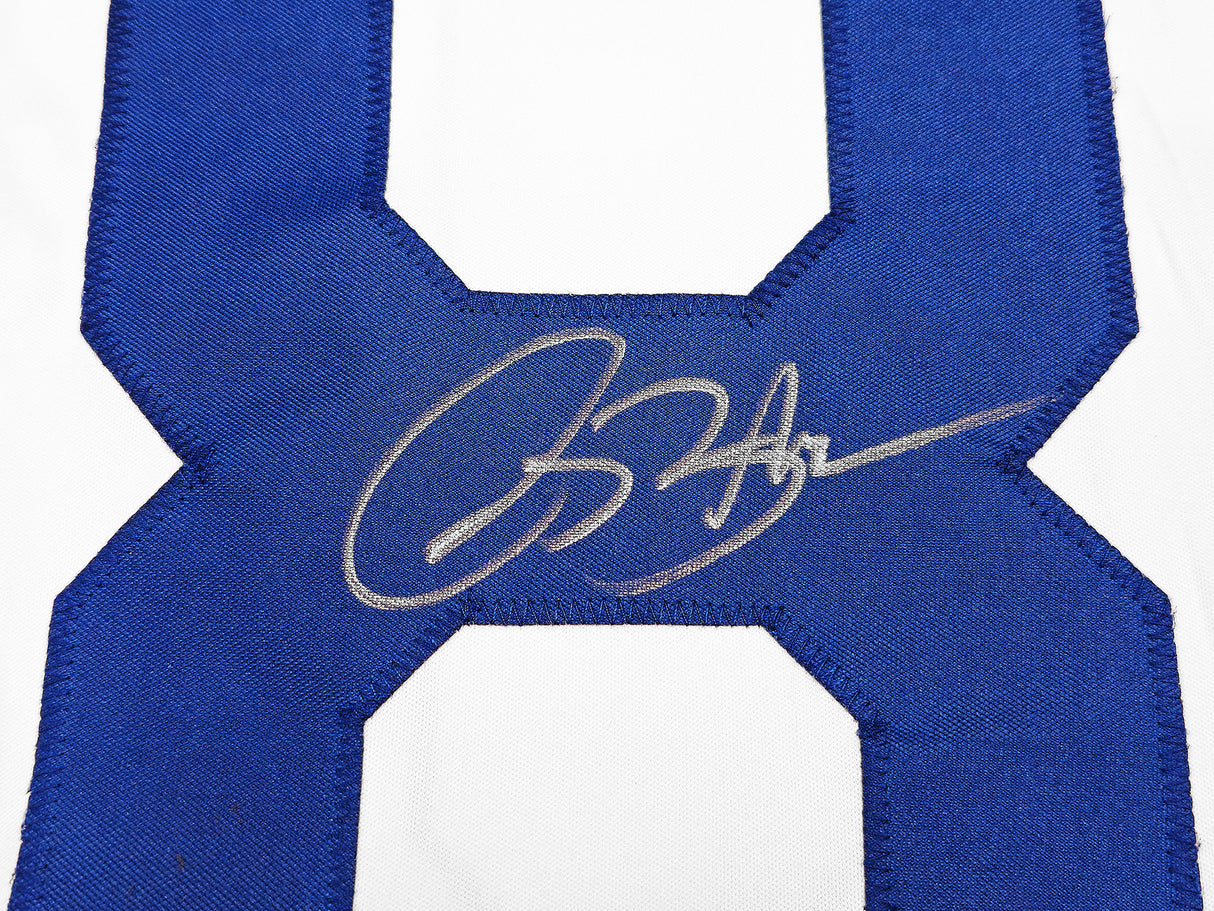 St. Louis Rams Isaac Bruce Autographed White Jersey "HOF 20" Beckett BAS Witness Stock #230164