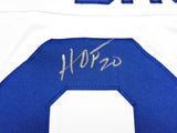 St. Louis Rams Isaac Bruce Autographed White Jersey "HOF 20" Beckett BAS Witness Stock #230164