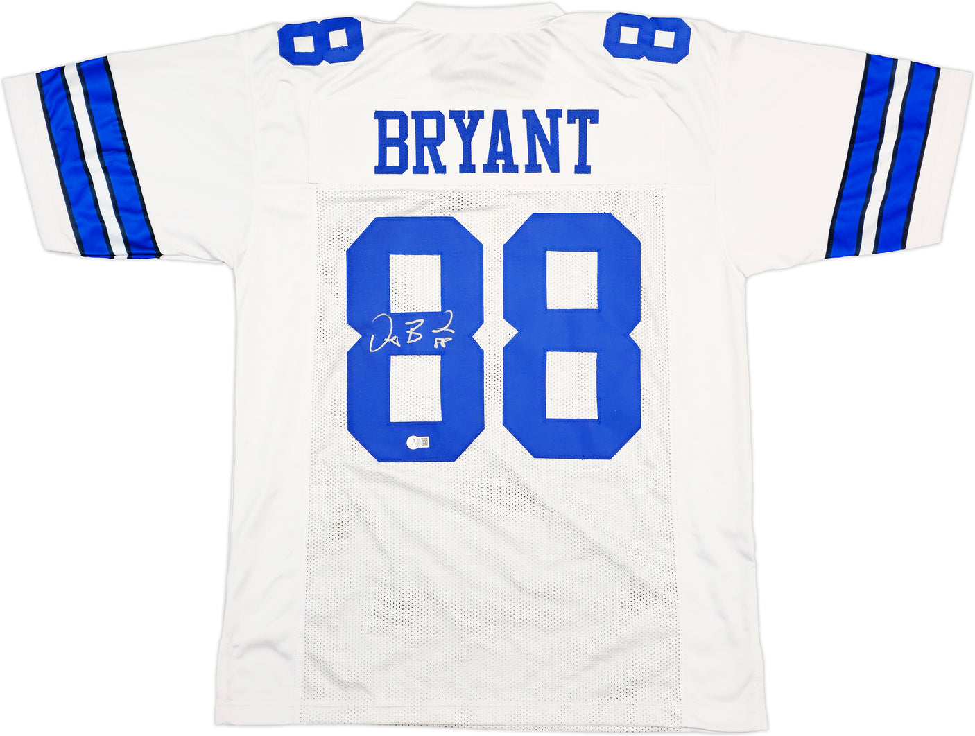Dallas Cowboys Dez Bryant Autographed White Jersey Beckett BAS Witness Stock #230220