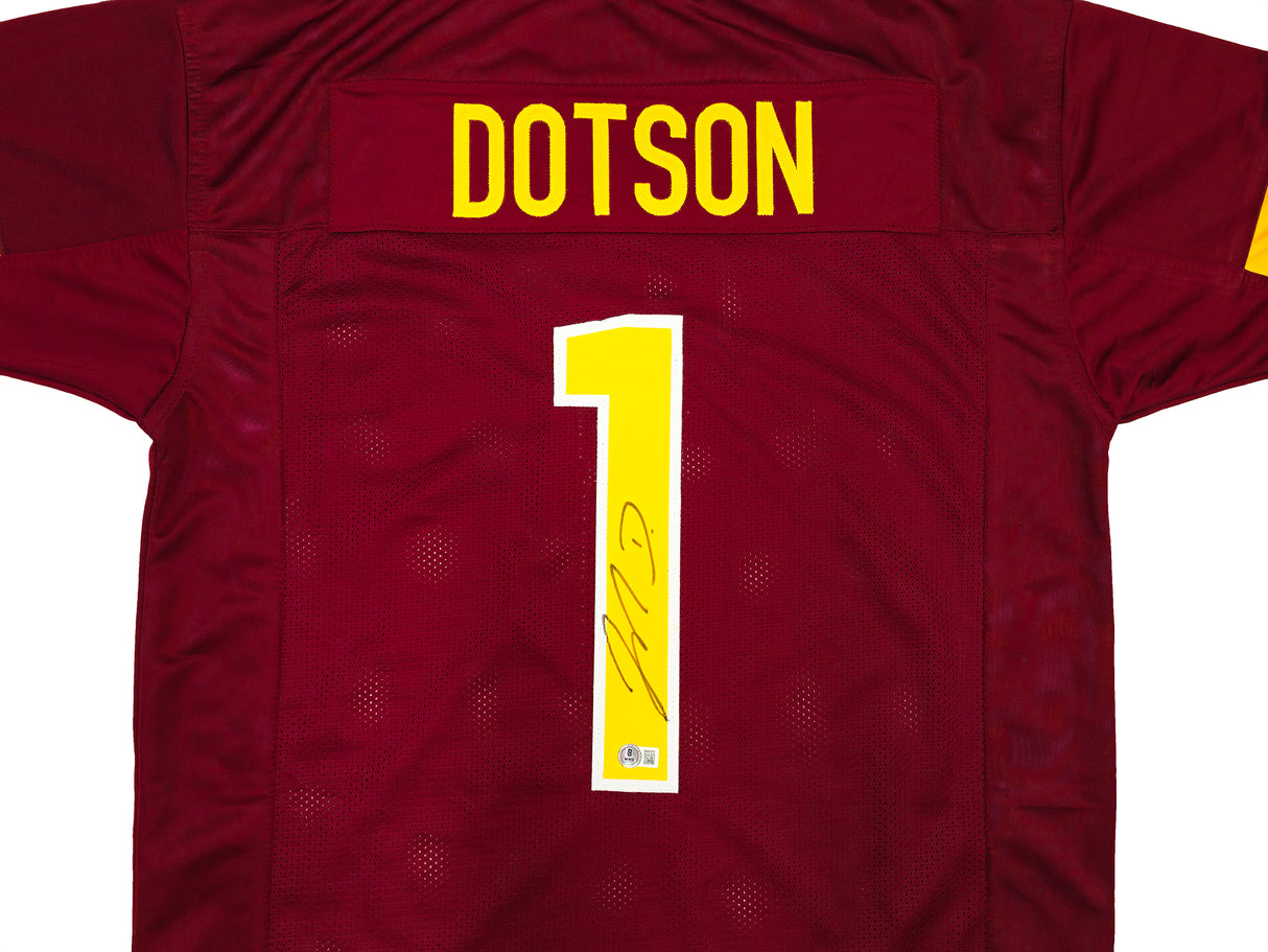 Washington Commanders Jahan Dotson Autographed Maroon Jersey Beckett BAS Witness Stock #230165