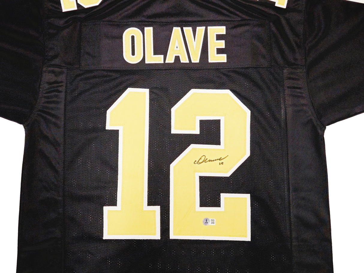 New Orleans Saints Chris Olave Autographed Black Jersey Beckett BAS Witness Stock #230166