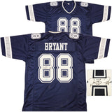 Dallas Cowboys Dez Bryant Autographed Navy Jersey Beckett BAS Witness Stock #230219