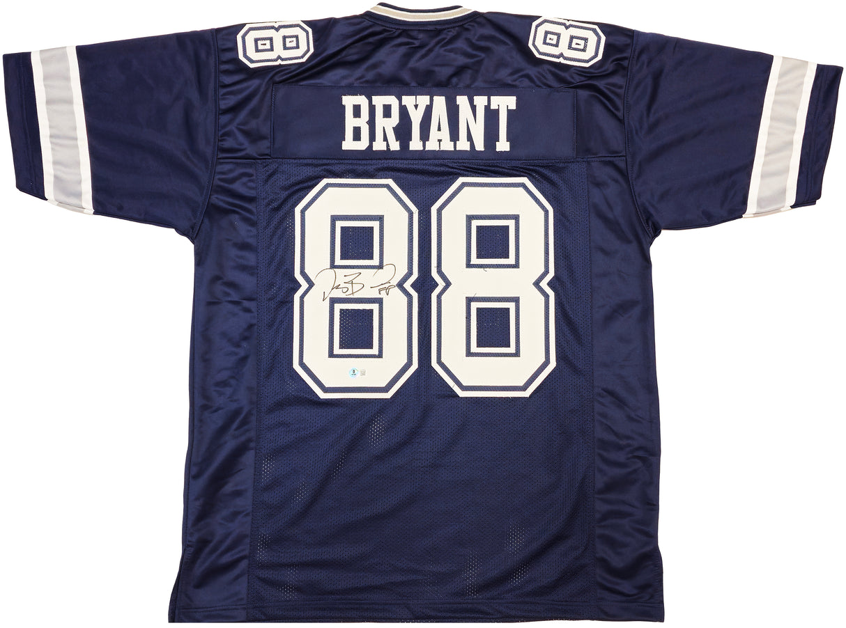 Dallas Cowboys Dez Bryant Autographed Navy Jersey Beckett BAS Witness Stock #230219