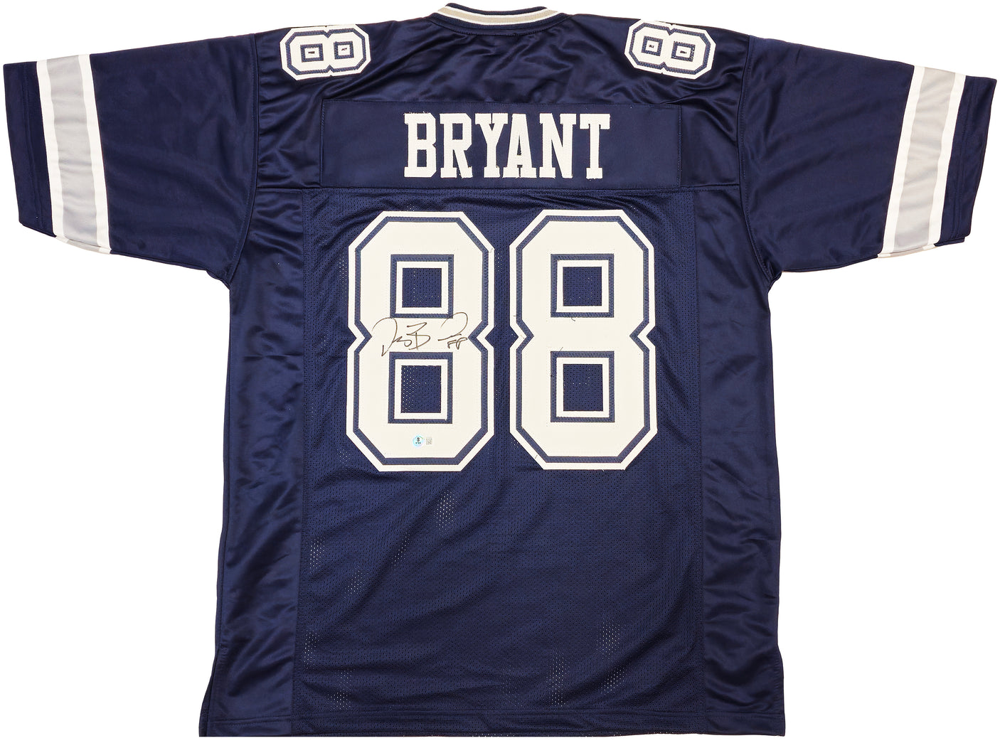 Dallas Cowboys Dez Bryant Autographed Navy Jersey Beckett BAS Witness Stock #230219