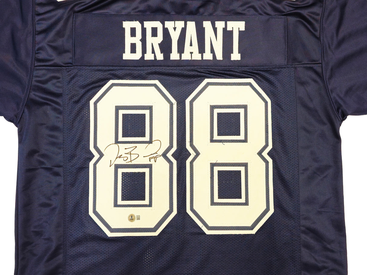 Dallas Cowboys Dez Bryant Autographed Navy Jersey Beckett BAS Witness Stock #230219