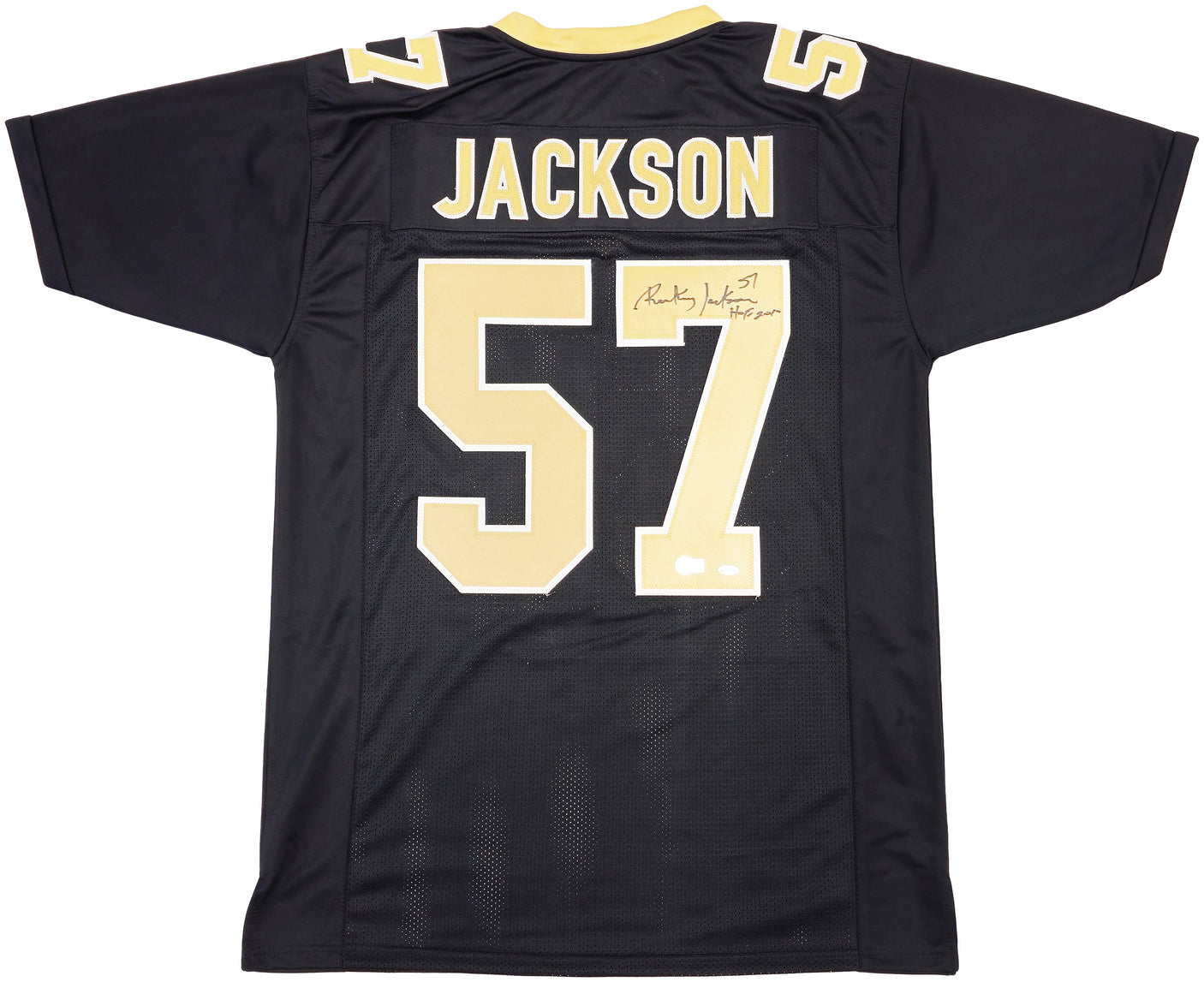 New Orleans Saints Rickey Jackson Autographed Black Jersey "HOF 2010" Beckett BAS QR Stock #230189