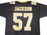 New Orleans Saints Rickey Jackson Autographed Black Jersey "HOF 2010" Beckett BAS QR Stock #230189