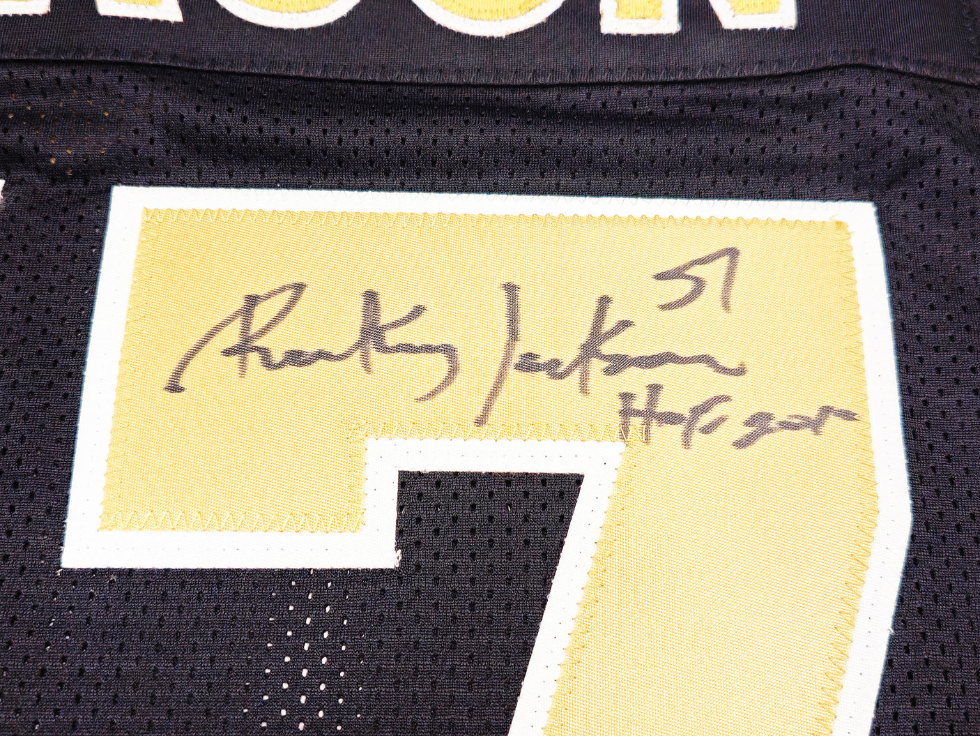 New Orleans Saints Rickey Jackson Autographed Black Jersey "HOF 2010" Beckett BAS QR Stock #230189