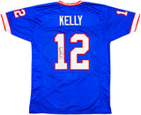 Buffalo Bills Jim Kelly Autographed Blue Jersey Beckett BAS Witness Stock #230185