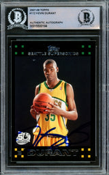 Kevin Durant Autographed 2007-08 Topps Rookie Card #112 Seattle Sonics On Card Beckett BAS #15500184