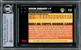 Kevin Durant Autographed 2007-08 Topps Rookie Card #112 Seattle Sonics On Card Beckett BAS #15500184