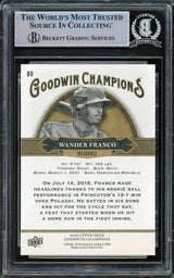 Wander Franco Autographed 2020 Upper Deck Goodwin Champions Rookie Card #80 Tampa Bay Rays Beckett BAS #15500197