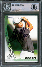 Collin Morikawa Autographed 2021 Upper Deck SP Game Used Rookie Card #38 Beckett BAS #15500555