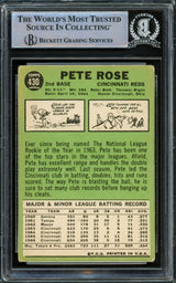 Pete Rose Autographed 1967 Topps Card #430 Cincinnati Reds Beckett BAS #15500599