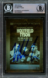 Mike Tyson Autographed 1992 Kayo Gold Hologram Card vs. Evander Holyfield Beckett BAS #15500874