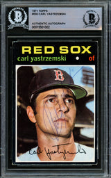Carl Yastrzemski Autographed 1971 Topps Card #530 Boston Red Sox Beckett BAS #15501002