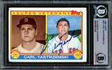 Carl Yastrzemski Autographed 1983 Topps Card #551 Boston Red Sox Beckett BAS #15501024